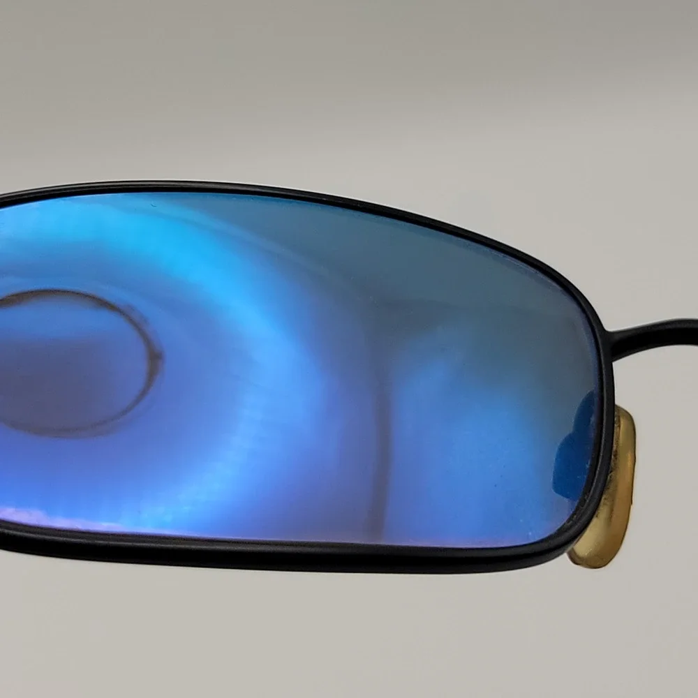 Revo RE 3005 001/62 Sunglasses Mens Black Blue Polarized Rectangular Metal Italy